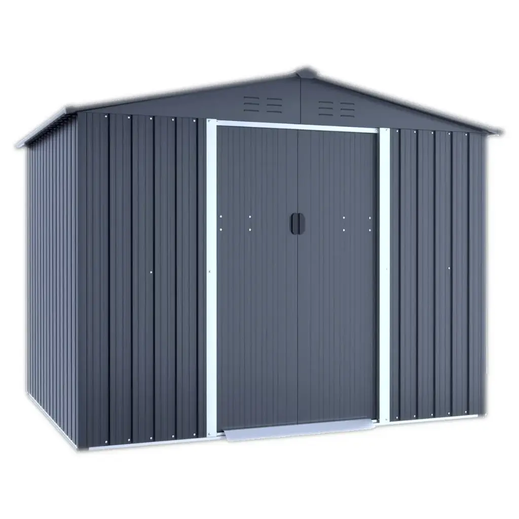 Outdoor Metal Storage Shed with Double Doors - 3.0m x 2.4m (10ft x 8ft)